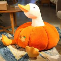 Lovely Pumpkin Big White Goose Plush Toy Duck Doll Doll To Accompany Sleeping Doll Throw Pillow Birthday Gift for Girls 25cm oranžinė