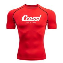Men Surf Sunscreen Diving Suit Rash Protection T-Shirt Swimsuit Tight Short-Sleeved Swimming Floating UV Protection Diving Suit S