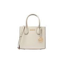 MICHAEL KORS Mercer solid color letter logo retro pebbled leather accordion bag crossbody handbag women's milk white medium size balta