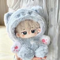 20cm pliušinių lėlių drabužiai Nauja gyvūnų serija Pūkuotas zuikutis su gobtuvu kombinezonas Mielas žiemos drabužis lėlei Kawaii dovana Ne lėlės