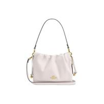 COACH Faye 22 Logotipo magnetinio sagties atidarymas ir uždarymas odinė debesies formos rankinė per petį maža moteriška balta Bag+Dust Bag balta