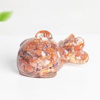 Mini Crystal Chips Ornament Artificial Epoxy Resin Decoration Car Interior Decoration  Home Decor raudona