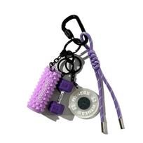Dopamine Barbell Plates Keychain Detachable Fitness Series Pendant  Gifts Style 1 Purple