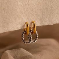 European & American Oval Retro Color-preserving Earrings auksas
