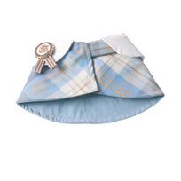 New Pet Collar JK Velcro Plaid Dog Cape Cat Scarf Fashionable Adjustable Puppy Accessories Puppy Chihuahua Dog Walking (Blue,XS Neck 20-25 cm) mėlyna