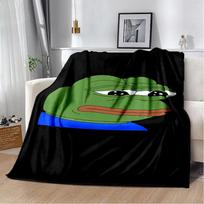 3D Pepe The Frog Face Cartoon Blanket,Soft Throw Blanket for Home Bedroom Bed Sofa Picnic Travel Office Rest Cover Blanket Kids 75x90cm