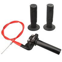 NIBBI Twists Throttle Grip Dirt Bike Grips with Throttle Cable Handlebar 22mm Grip Assembly Motorcycle Accessories for Motocross raudona