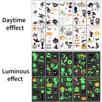 Halloween Party Tattoo Stickers Luminous Stickers Temporary Waterproof Stickers for Face Body Tattoo Boys Halloween Party Decors