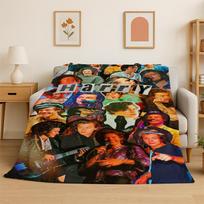 fashion Harry Styles Singer Star Flannel Blanket Soft Warm Throw Blanket for Bedroom Living Room Bed Travel Camping Picnic Gift 75x90cm