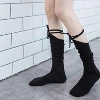 Women's Lovely Ballet Strap Knee Socks Plain Stretch Socks FREE