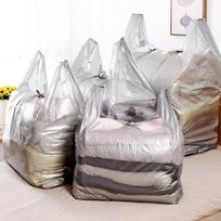 10Pcs Large Capacity Thickened Plastic Storage Bags for Clothes Heavy Duty Packaging Organizer with Handle for Home Storage 55x80