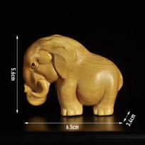 Lucky Feng Shui Figurines Boxwood Carving Sculpture Art Crafts Elephant Hippos Handicrafts Animal Buddha Home Decor Ornaments