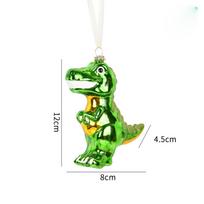Glass Painted Christmas Decorations Frog Crocodile Dinosaur Shape Green Christmas Ornaments Hanging Ornaments