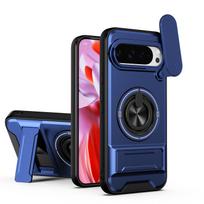 Funda for Google Pixel 10 Pro XL 9 8 7 6 Pro 10A 7A Case Rotatable Slide Camera Protect Ring Stand Shockproof Cover Capa Funda Google Pixel 10 Pro XL mėlyna