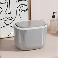 Mini Household Desktop Trash Bin Sealed Odor Proof Trash Can Enlarged Diameter Tea Slag Can Living Room pilka
