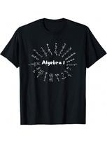 Algebra 1 Essential Algebraic Formulas In Circular Pattern T-Shirt S įvairiaspalvis