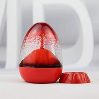 Creative Interactive Eggshell Volcano Ornament - Mini Eruption Sculpture & Stress-Relief Gift for Kids, Anniversary & Birthday | Home & Desk Decor raudona
