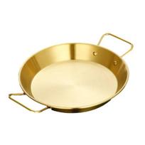 Extra Thick Seafood Plate with Handles Stainless Steel Double Ear Serving Dish for Crawfish Casserole Korean Fried Chicken Tray L auksinė