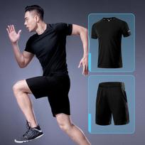 CANGHPGIN Sportwear Vyriški krepšinio sportiniai kostiumai trumpomis rankovėmis fitneso šortai bėgimo greitai džiūstantys kostiumai 4XL gray