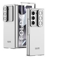 Kietas PC smūgiams atsparus telefono dėklas Samsung Galaxy Z Fold 6 5 4 dėklui Z Fold 6 dangteliai su ekrano apsauga, kameros apsauga For Galaxy Z Fold 6 sidabras