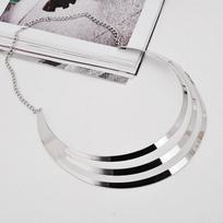Exaggerated Metal Texture Punk Street Hollow Necklace & Bracelet Set for Women