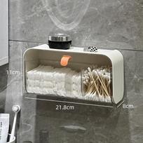 Bathroom Storage Rack Mirror Cabinet Storage Box Non-drilling Wall-mounted Washbasin Face Towel Organization Box Transparent white ice