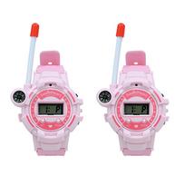 1 Pair Electronic Walkie Talkie Watch Creative Rechargeable Walkie Talkie Spying Gadgets Birthday Gift for Boys Girls rožinė