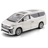 1/18 Toyota Vellfire MPV Automatinės durys Lydinio automobilio modelis Garsas ir šviesa Traukiamas atgal Vaikams skirta žaislinė kolekcinė prekė Gimtadienio dovana balta