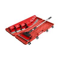 Walls Renovation Scraping Putty Leveling Tool Set Stainless Steel Putty Scraper Enlarged Plastering Scraper Plate 6PCS Set (Red Toolbox)