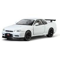 1/32 Nissan GTR R34 Skyline Street Car Version Supercar Diecast Model Car Alloy Metal Car Interior Accessories Ornament Automobiles Boy balta