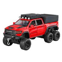 1/32 Dodge Tyrannosaurus RAM 1500 TRX 6X6 RV PAlloy Model Car Toy Diecasts Metal Casting Sound and Light Car Toys for Children Vehicle raudona