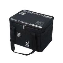 Tactical Camping Storage Bag 42L Utility Organizer Tote with Dividers Waterproof Oxford Fabric Collapsible Cookware Organizer for Camping Travel Car black