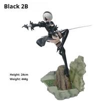 24cm Nier: Automata 2b Kovinė Pozicija Kolekcionuojama PVC Figūrėlė Mechaninė Gyvybės Forma Statulėlė Darbalaukio Dekoracija Žaidėjui Anime Modelis 24cm gray