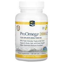 Nordic Naturals, ProOmega 2000-D, Lemon, 1,250 mg, 60 softgels