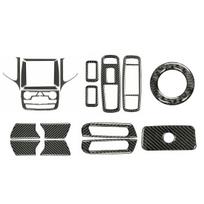 Center Console Decoration Cover Trim Set Stickers for Jeep Grand Cherokee 2011- Real Carbon Fibre Interior Car Accessories Carbon Fibre-19 pcs