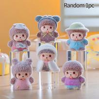 Plush Monchhichi Keychains Cartoon 3D Monchhichi Ingenious Bag Pendent Decorations Cute Keyrings Phone Chain Gifts For Girl