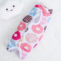 Small Dog Cat Weaning Sterilization Suit Anti-Lick Recovery Jumpsuit Cute Print Pet Care Clothes for Surgery Recovery (as the picture,S)