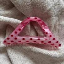 New Raspberry Color Hair Claw Clip Yellow Polka Dot Hollow Hair Clip Large Non-Slip Hairpin Hair Accessories rožinė