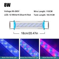 Super Slim LED Aquarium Lighting Rgb Aquatic Plant Light 18-58CM Extensible Waterproof Clip for Fish Tank 90-260V Color Lights (as the picture,EU Plug)