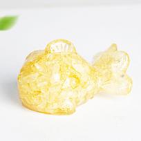 Mini Crystal Chips Ornament Artificial Epoxy Resin Decoration Guppy Fish Figurine  Office geltona