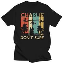 Vintage Charlie Don't Surf T Shirt unisex Cotton Casual T-shirt Short Sleeve Military Vietnam War Apocalypse Now Tee Tops Clothing S įvairiaspalvis