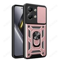 For POCO X8 Pro Max / POCO X8 Pro Case Armor Slide Camera Lens Protection Back Cover Ring Stand Shockproof Funda Capa Poco X8 Pro Max rožinio aukso spalvos