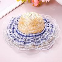 Adjustable Pet Straw Hat Sun Protection Wide Brim Cat Sun Hat Lace Trim Bow Retro Style Pet Sunshade Hat Walking Hiking (as the picture,S)