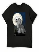 Little Wolf Howling T-Shirt Tops Quick-Drying Anime Figures T Shirt unisex S įvairiaspalvis