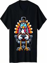 Kids Thanksgiving Turkey Gaming Gamer Funny Men Boys Kids Teen T-Shirt S įvairiaspalvis