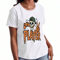 Skull Graphic unisex's Cotton T Shirt, Premium Cotton Print, Durable, Casual & Stylish, Featuring Artistic Skull Designs For A Unique And Fashionable S įvairiaspalvis