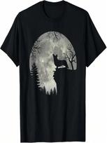 Cardigan Welsh Corgi And Moon Halloween T-Shirt S įvairiaspalvis
