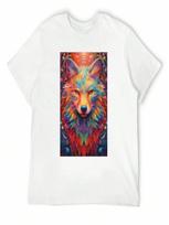 Wolf, Orange Motive T-Shirt Short Sleeve Tee Custom Shirt Funny Costumes Aesthetic Clothing unisexs Shirts Graphic Tee S įvairiaspalvis