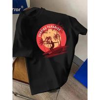 European sizes Men'S T-Shirts Surfing Paradise Pattern Crew Neck Short-Sleeved T-Shirt Men'S Casual Short-Sleeved T-Shirt S juoda