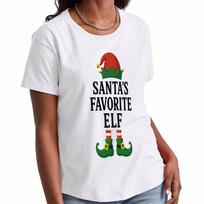 Santa's Favorite  unisex's Cotton T Shirt,Pure Cotton Highquality Printing,Durable,Casual And Fashionable.Christmas  Graphic Tee Shirt,Holiday Theme P S įvairiaspalvis